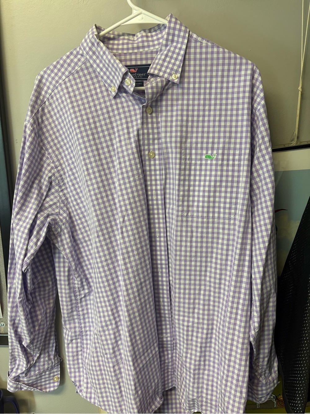 Vineyard Vines Lavender & White Gingham Button-Down Shirt - Men